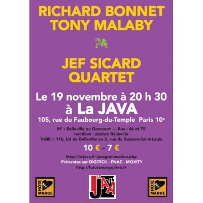 JAZZ A LA JAVA : Richard BONNET & Tony MALABY + Jef SICARD 