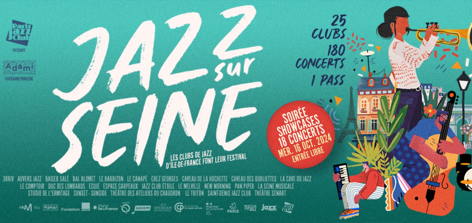 Jazz Sur Seine édition 2024 - Rendez-vous du 11 au 26 octobre ! 